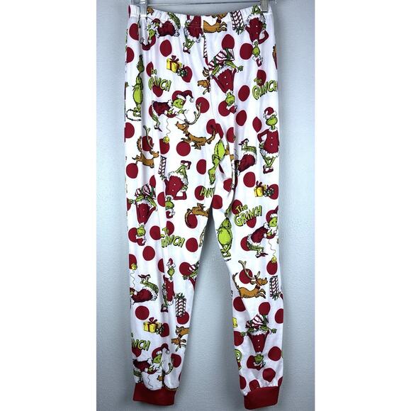 Merry Grinchmas Sz S Oversized LS Grinch Red Green, Printed Bottoms Elas Waist - Picture 5 of 13
